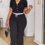 2 pcs black with white strip